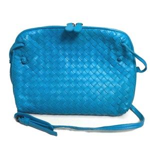 BOTTEGA VENETA Blue Intrecciato Pochette Shoulder Bag